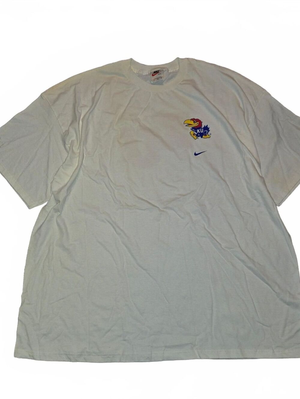 Vintage 90s Kansas Jayhawks Nike T-Shirt Men 3XL White USA Made